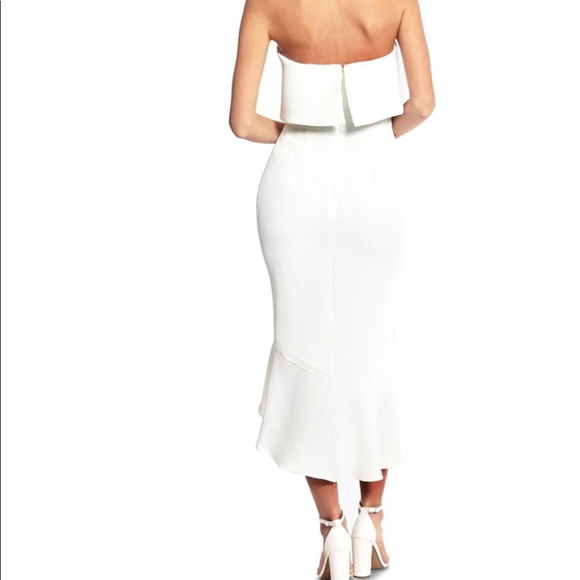 Xscape White Ruffle Strapless Dress - NWT - Picture 2 of 7
